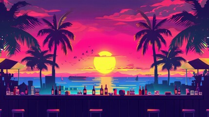 Wall Mural -  hosting parties, Hot sun, pixel art, Bright, background photo