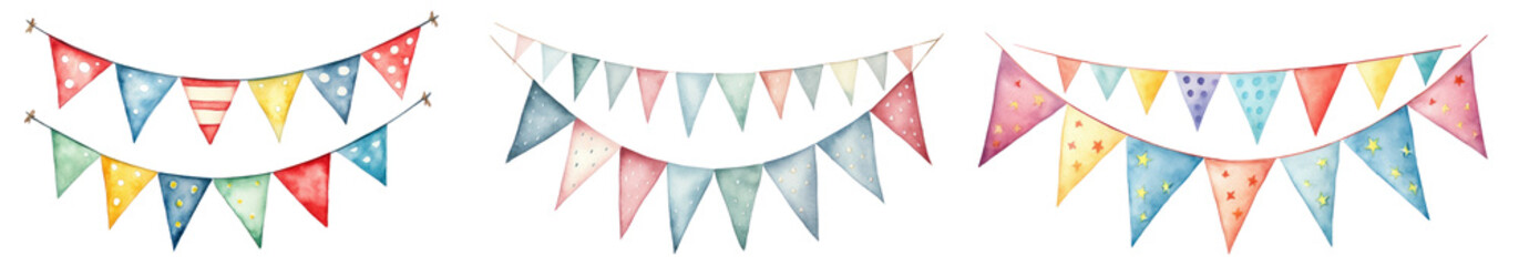 Wall Mural - festive flag png element set on transparent background