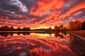 Canvas Print - Autumn skies - Generative AI