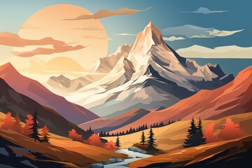 Poster - Mountain views - Generative AI