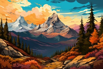 Poster - Mountain views - Generative AI