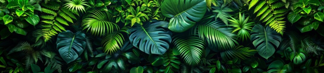 Behold the tropical plants from a bird's eye view, where the verdant canopy stretches out like a green sea, undulating with the rhythm of life that pulses through the rainforest.