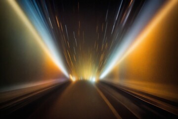 Wall Mural - light trails on the road