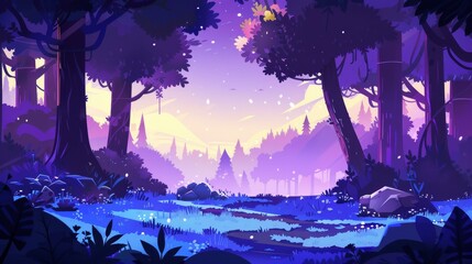 Illustration game level design forest Created