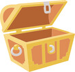 © artvector-23 - 3D treasure chest vector illustration.. Empty treasure box with open lid.