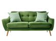 © Hanoi .s - A green sofa featuring two pillows placed, isolated on transparent or white background