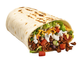 Poster - a burrito with meat and vegetables