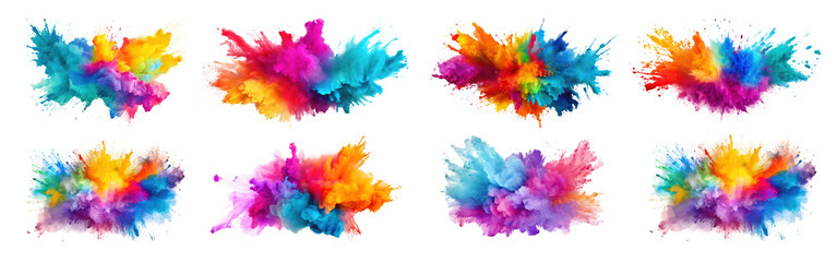 Canvas Print - Holi colorful splash set