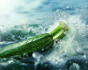 Photo of a fresh zucchini