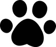 © GraLaLa - Black and White Paw Print Logo on a White Background Beautiful silhouette,