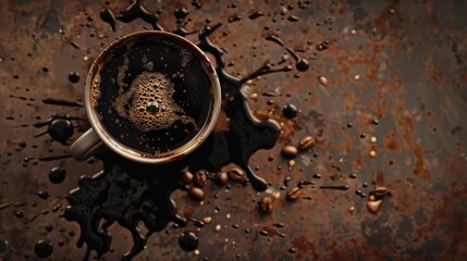 Poster - Dark background with coffee splatter