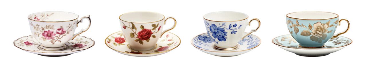 Sticker - vintage ceramics tea cup set