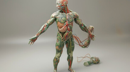 Wall Mural - 3d image of a full body, transparent, view on the spine.