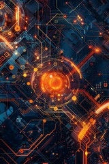 Wall Mural - abstract technological background