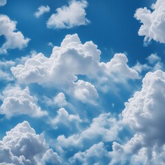 Wall Mural - blue sky with clouds. AI generated