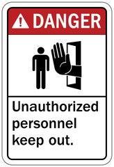 Wall Mural - Unauthorized person keep out sign