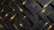 © Nenone - Abstract 3d square luxury geometric overlay black and gold Luxury modern black abstract background with golden lines. background with copy space.
