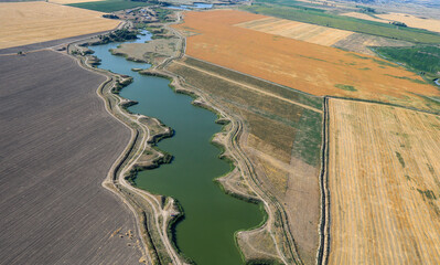 Agricultural field in Almaty region in Kazakhstan