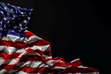 Wall Mural - United States Flag On Black Background