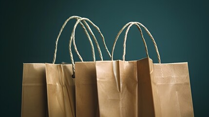 Wall Mural - brown paper bag for mockup place