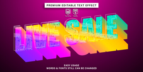 Wall Mural - Editable graphic text effect live sale