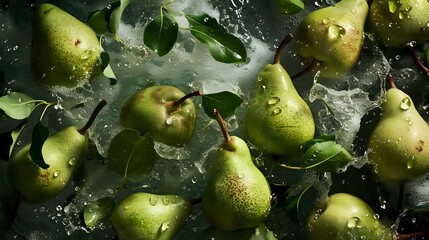 a clear view of fresh green pear fruit