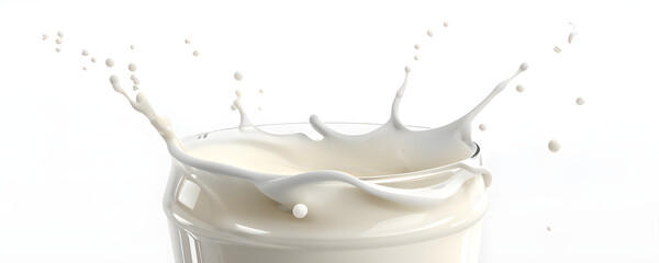 Wall Mural - Milk splash with clipping path, 3D Rendering, 3D illustration