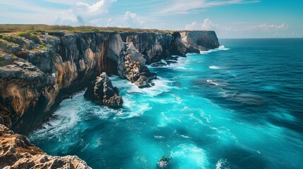 Poster - picturesque coastline steep pic