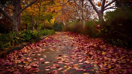 Sticker - autumn park colorful image