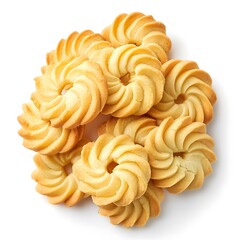 Wall Mural - Butter cookies isolated on a white background