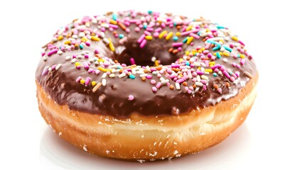 Wall Mural - donut with sprinkles  isolated on white background