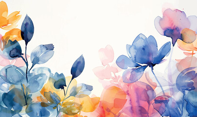 Wall Mural - watercolor abstract flowers background