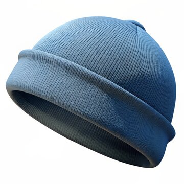 3D Render of a Plain Beanie Hat, on isolated white background, Generative AI