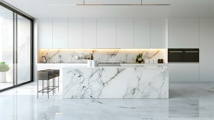 Wall Mural - kitchen white a marble 