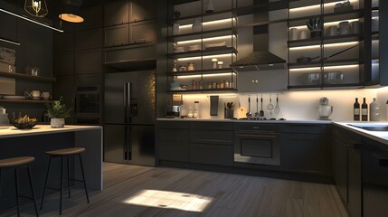 Poster - kitchen modern dark 