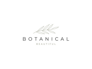 Wall Mural - minimalist botanical logo vector illustration. beautiful floral logo template