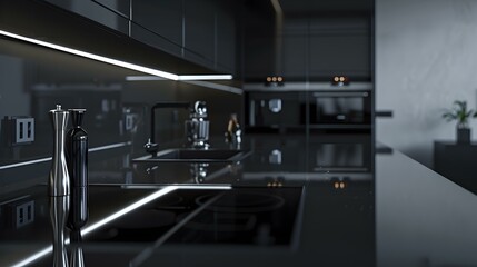 Poster - kitchen modern black 