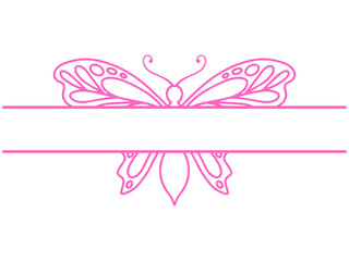 Wall Mural - butterfly vintage frame line art