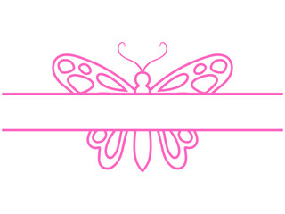 Wall Mural - butterfly frame sketch line art