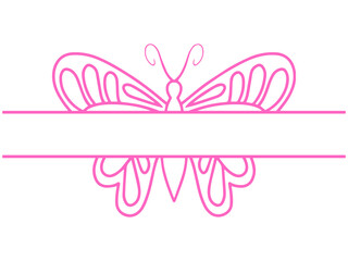 Wall Mural - butterfly frame sketch line art