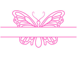 Wall Mural - butterfly frame outline background