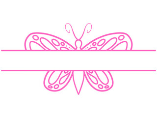 Wall Mural - butterfly frame outline background