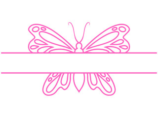 Wall Mural - butterfly line art frame background