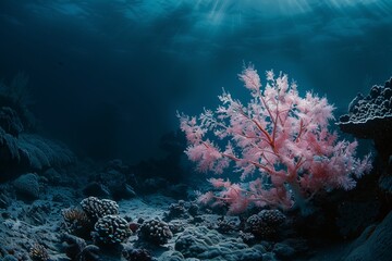 beautiful Coral Reef underwater with fish, underwater travel , underwater world
