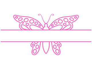 Wall Mural - butterfly frame line art illustration