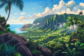 Illustration of the island of Hawaii