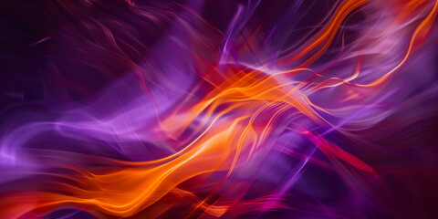 Wall Mural - a purple and orange swirl of light with a purple background