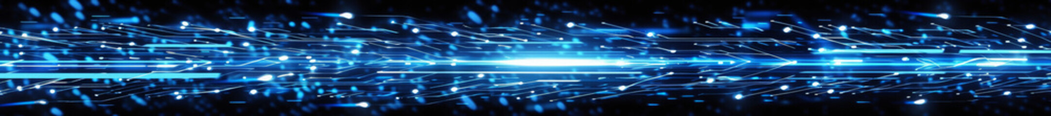 Futuristic Data Stream with Glowing Blue Lights