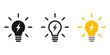 © Hunter Leader - Lightning in light bulb icon. Light bulb symbol with a lightning bolt inside. Vector illustration.
