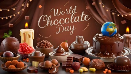 Wall Mural - A chocolate  background for world's chocolate day.
